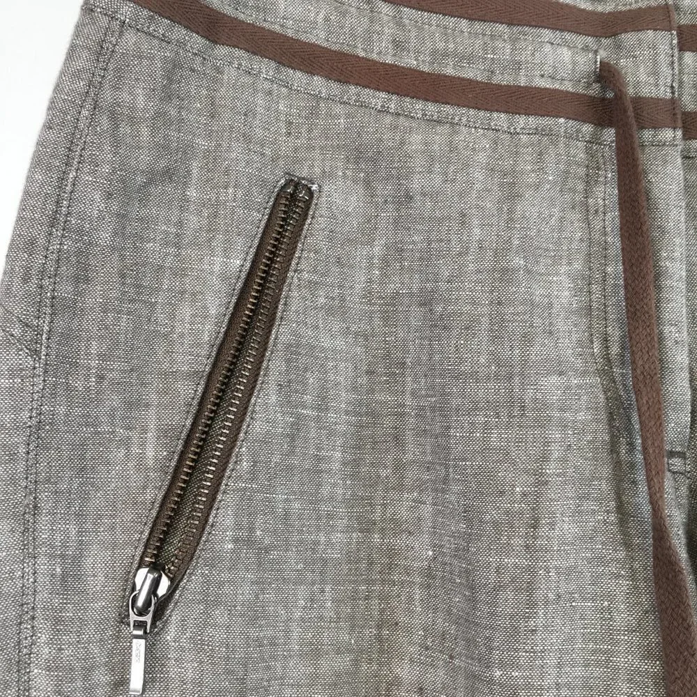 H & M Zippered Pockets Wide Leg Linen Pants Size 6
